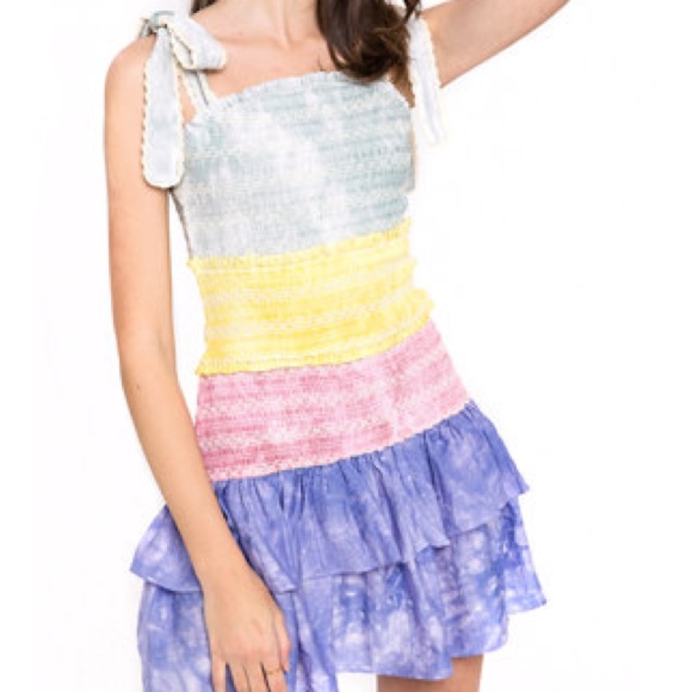 Tie Dye Multiple Color Dress Free the Roses